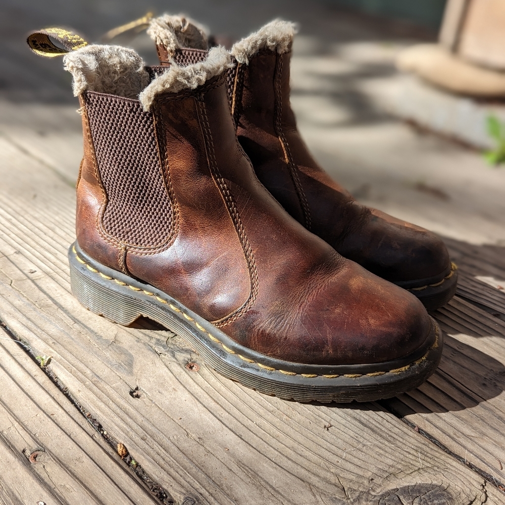 Fur lined Doc Martens Chelsea Boots